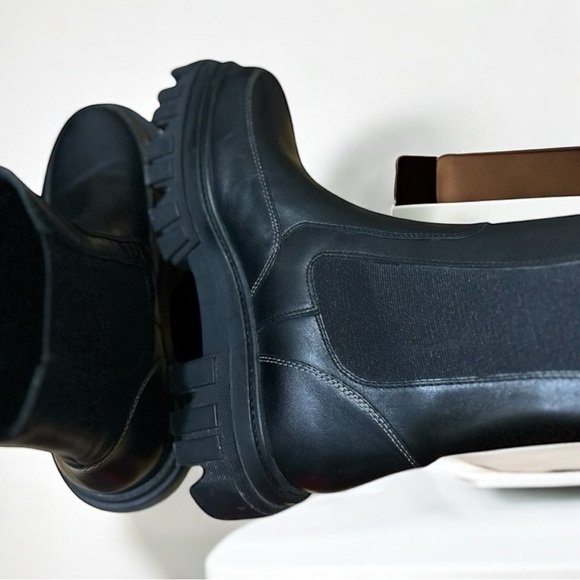 Marc Fisher LTD Morgan Chelsea Boots Chunky Lug Sole Black Size 8 - Picture 4 of 8